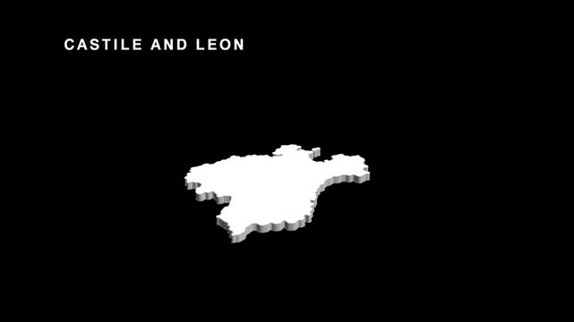 Castile and leon autonomous community map of spain animation