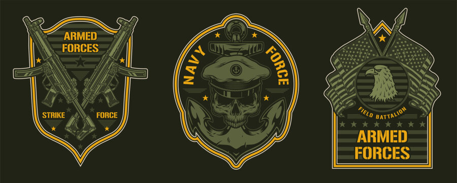Clear military logos