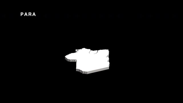 Para state brazil map animation on black background