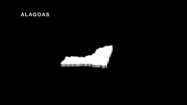 Alagoas state of brazil map animation