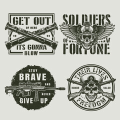Fototapeta premium Bold military logos