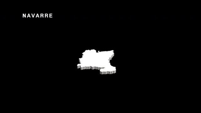 Navarre community of spain map animation
