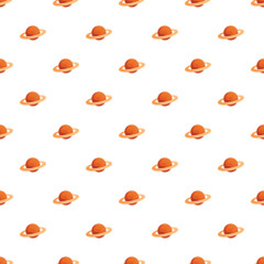 Repeating cute cartoon saturn planets creating an outer space pattern © nsit0108