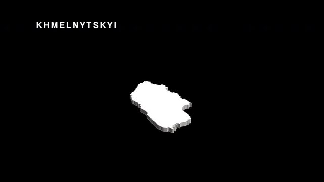 Khmelnytskyi oblast map of ukraine animation