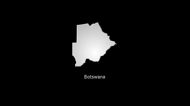 Digital botswana map revealing on black background