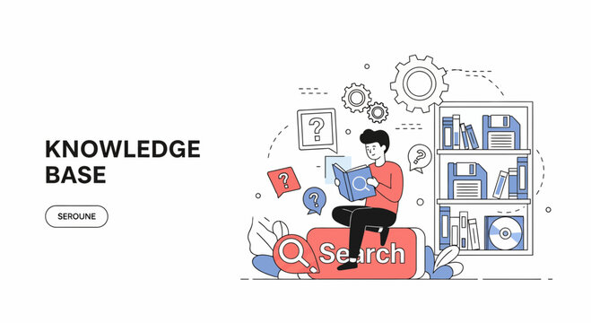Man read book find info web data base work fast easy tech aid study law