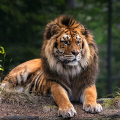 Fototapeta premium tigre, lion, chat, animal, faune, sauvage, nature, prédateur, mammifère, felidae, jardin zoologique, tête, carnassiers, grand, sibérien, fourrure, bengale, portrait, chat sauvage, rayes, visage, yeux,