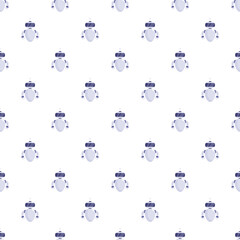 Naklejka premium Mini futuristic robots creating a seamless artificial intelligence technology background
