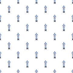 Naklejka premium Medieval warrior armor creating a seamless repeating pattern on a white background