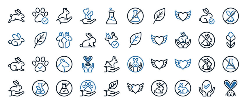 Diverse Icon Set Representing Animals Leaves and Symbols.