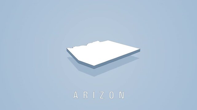Arizona state usa map rotating slowly