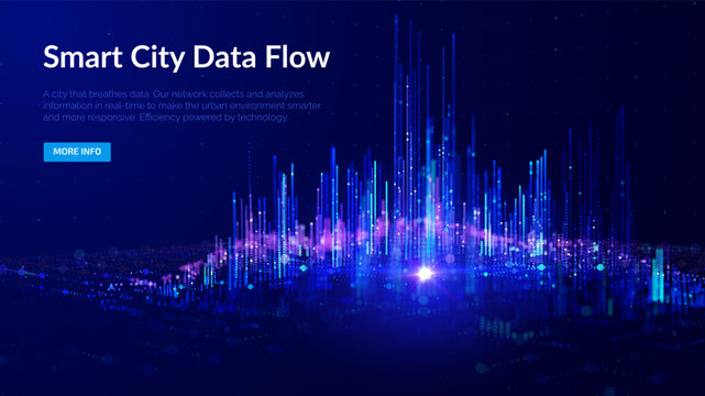 Abstract fintech background with glowing stock market data, digital city lights, financial analytics, AI technology, and futuristic business visualization or fintech websites and platform backgrounds