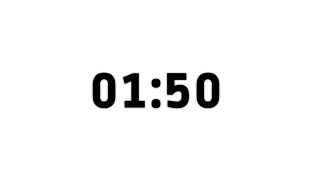 2 minute countdown animation from 600 seconds to 0 seconds. 2
