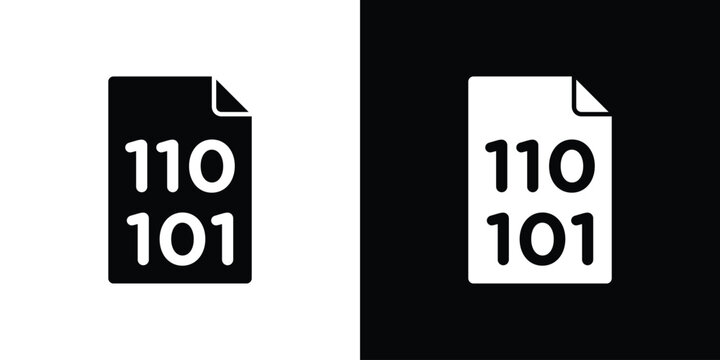 Binary code icon logo for designer or illustrator.