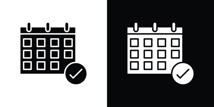 Calendar check icon logo for designer or illustrator.