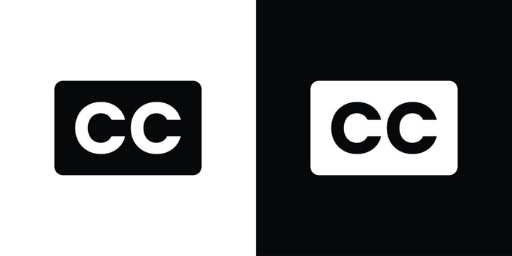 Closed caption icon logo for designer or illustrator.