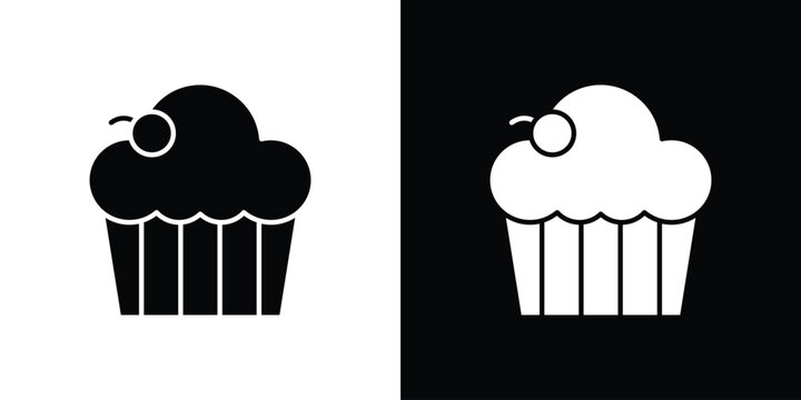 Cupcake icon logo for designer or illustrator.