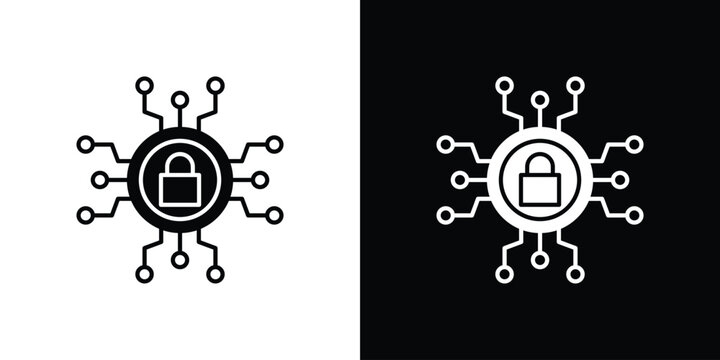 Cyber security icon logo for designer or illustrator.