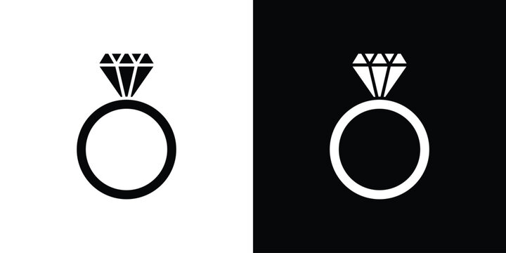 Diamond ring icon logo for designer or illustrator.
