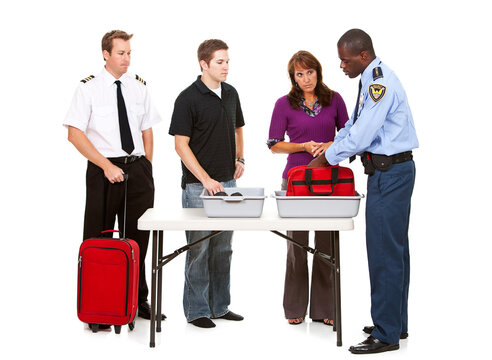 Airline: People Waiting At Security
