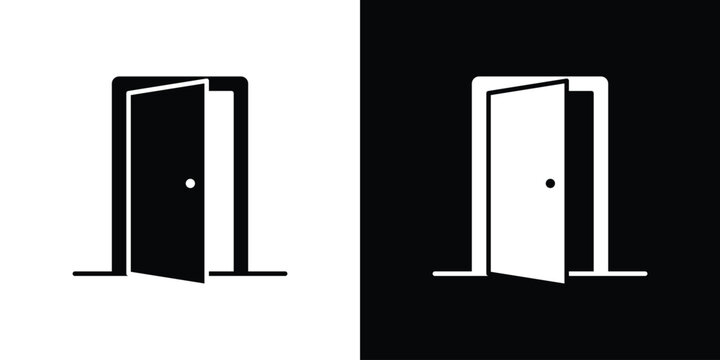 Entrance door icon logo for designer or illustrator.