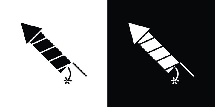 Fireworks rocket sign logo for designer or illustrator.