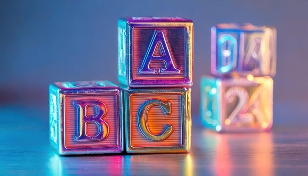 Colorful ABC Blocks - A Playful Educational Still Life.