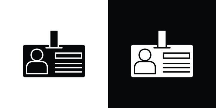 ID badge icon logo for designer or illustrator.