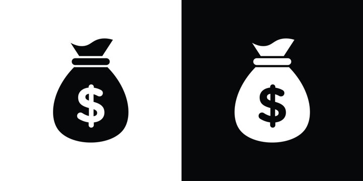Money bag icon logo for designer or illustrator.