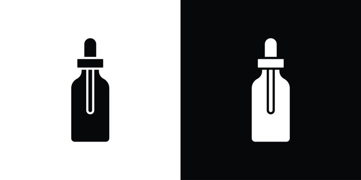 Oil dropper bottle icon logo for designer or illustrator.
