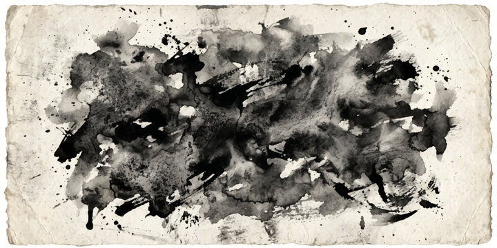 Abstract grunge black ink splat textured vintage dirty paint wall pattern background wallpaper stone paper backdrop art design winter ice broken texture