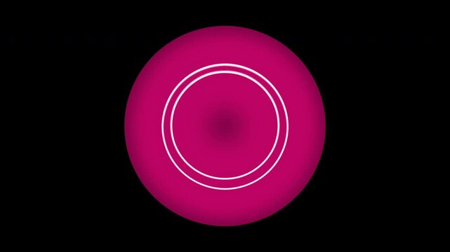 Render Neon circle rotation of frame effects on dark background. Video animation glowing techno backdrop. Round motion frame.