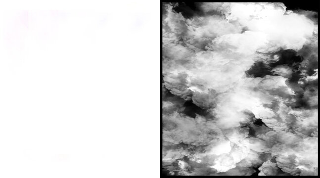 Dramatic black and white clouds texture, moody dark storm cloud background, monochrome atmospheric sky photography for overlay and design