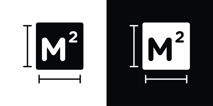 Square Meter icon logo for designer or illustrator.