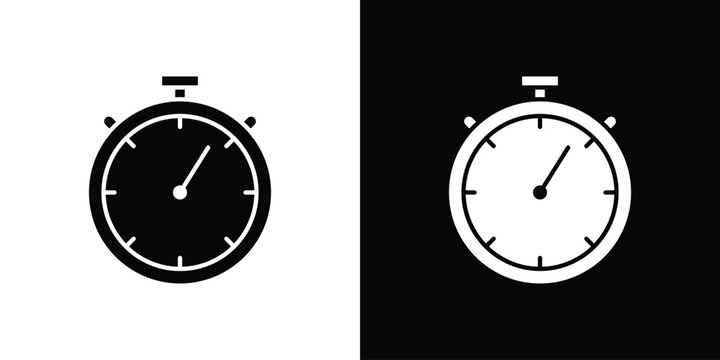 Stopwatch icon logo for designer or illustrator.