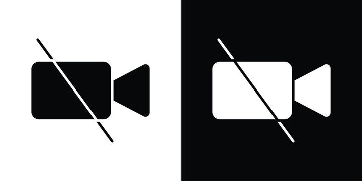 Video off icon logo for designer or illustrator.