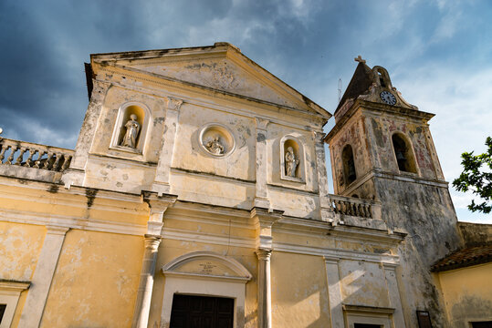 Church of San Pietro Apostolo in the old town of Tortora, Italy,