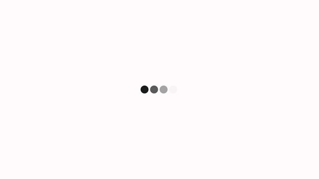 Simple circle bigger and fade for loading animation on white background. Loading progress icon animation for web UI design. Looping 4 dots motion graphic animation video with alpha channel