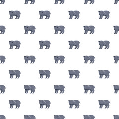 Obraz premium Gray tapir illustration creating a decorative cute animal pattern on white background