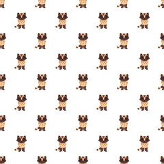Obraz premium Cartoon raccoons creating a fun animal pattern, ideal for fabric or nursery decor