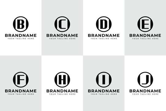 Letters OB OC OD OE OF OH OI OJ Logo Set Monogram