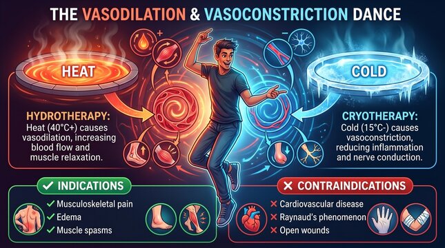 The vasodilation and vasoconstriction dance heat and cold therapy