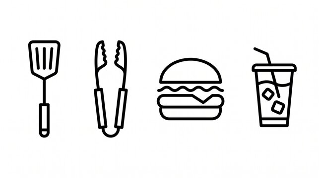 "Burger and Steak on the BBQ"
