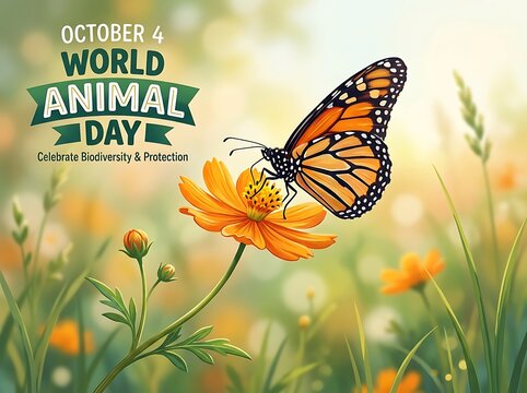 Monarch Butterfly World Animal Day Nature Conservation Illustration