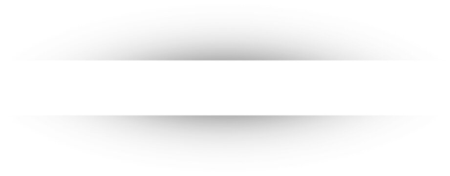 Horizontal paper banner with soft drop shadow effect