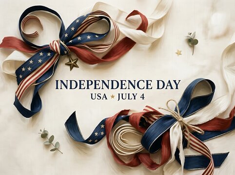 Patriotic Independence Day USA Ribbon and Star Celebration Design