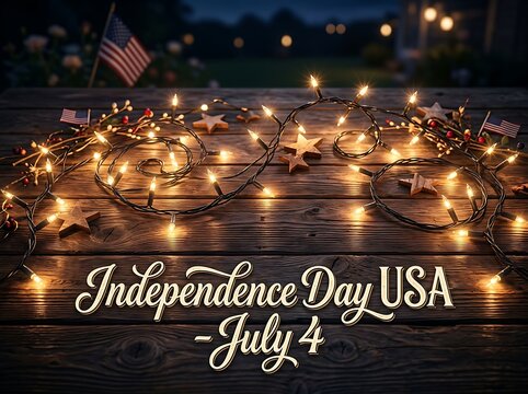 USA Independence Day Floral Star Patriotic Celebration Illustration