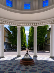 Naklejka premium The Wandelhalle in Bad Pyrmont, Germany, features a historic spring and water from Pirigisamarca