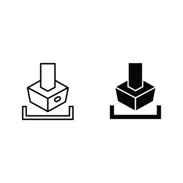 Two 3D printer icons with different colors on white background rapid prototyping additive