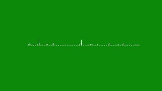 professional audio waveform animation with clean white lines and dynamic sound spectrum movement green background, 4k video